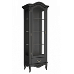 Витрина черная однодверная из массива бука с 4-мя полками и ящиком Black Provence варинант исполнения - 1 | Loft Concept в Кирове