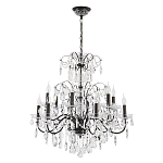 Люстра с хрустальными подвесками и металлическим основанием Диаметр 80 см Rococo Iron & Crystal Chandelier варинант исполнения - 1 | Loft Concept в Кирове