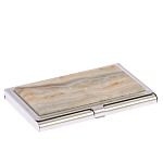 Визитница карманная металлическая с накладкой из натурального камня Агат Stone Business Card Holders  варинант исполнения - 2 | Loft Concept в Кирове