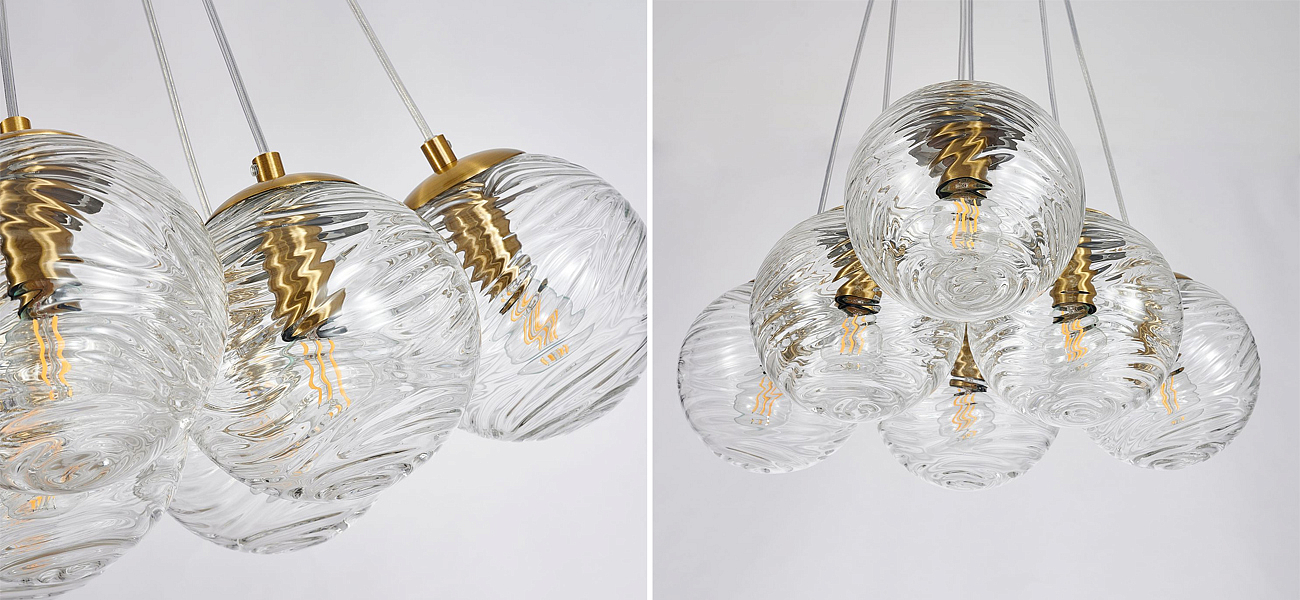 Люстра Perforated Glass Bubbles 6 ламп Люстра Perforated Glass Bubbles 6 ламп - Loft-Concept в Кирове
