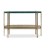 Консоль овальной формы золотая с полкой для хранения Craig варинант исполнения - 1 | Loft Concept в Кирове