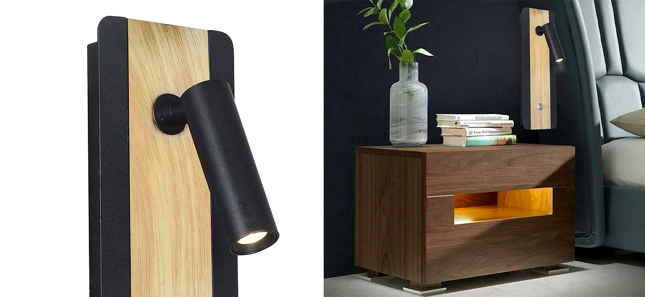 Бра с поворотным спотом GAVIN WOOD Light Бра с поворотным спотом GAVIN WOOD Light - Loft-Concept в Кирове