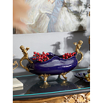 Чаша темно-синяя фарфоровая с бронзовыми ручками в виде ангелов Eden Garden варинант исполнения - 3 | Loft Concept в Кирове