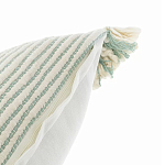 Чехол на подушку мятного цвета с бахромой и объемным узором Ethnic mix варинант исполнения - 3 | Loft Concept в Кирове