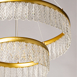 Люстра двухъярусная с золотого цвета и прозрачными подвесками Pettico варинант исполнения - 9 | Loft Concept в Кирове