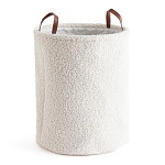 Корзина для белья из ткани букле Boucle Organizers Round варинант исполнения - 1 | Loft Concept в Кирове