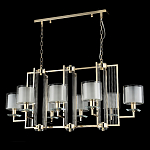Люстра прямоугольной формы с 8-ю цилиндрическими плафонами из стекла Laurent варинант исполнения - 8 | Loft Concept в Кирове