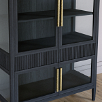 Витрина Primo со стеклянными фасадами и 2 ящиками Черный дуб варинант исполнения - 3 | Loft Concept в Кирове