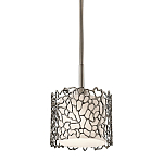 Подвесной светильник с цилиндрическим белым плафоном с ажурным узором цвета олово Kichler варинант исполнения - 1 | Loft Concept в Кирове