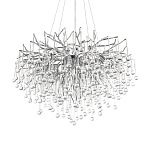 Люстра подвесная с прозрачными стеклянными подвесками в форме капель Диаметр 80 см Droplet Chandelier варинант исполнения - 7 | Loft Concept в Кирове