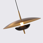 Подвесной светильник с золотым металлическим плафоном округлой формы и декоративным элементом из чёрного мрамора Midnight Grace  варинант исполнения - 2 | Loft Concept в Кирове