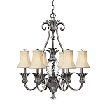 Люстра с 7-ю кремовыми текстильными абажурами Hinkley варинант исполнения - 1 | Loft Concept в Кирове
