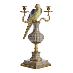 Подсвечникв образе попугая из фарфора с бронзовыми элементами Eden Garden варинант исполнения - 1 | Loft Concept в Кирове