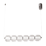 Люстра линейная с 6-ю прозрачными стеклянными плафонами округлой формы HANDLE GRAPE варинант исполнения - 2 | Loft Concept в Кирове