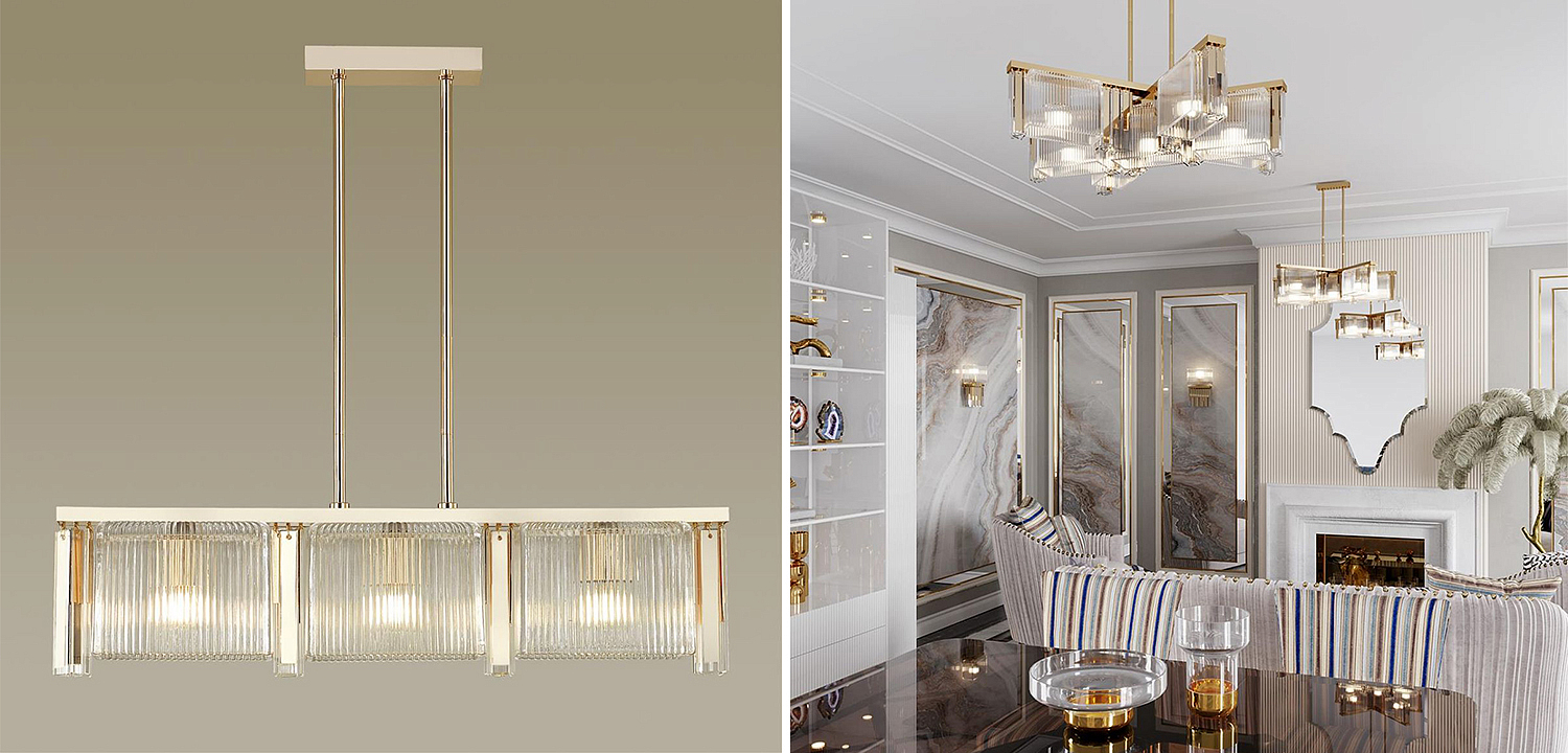 Люстра Madelen Gold Linear Chandelier Люстра Madelen Gold Linear Chandelier - Loft-Concept в Кирове