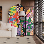 Ширма цветочный принт Colored Partition варинант исполнения - 1 | Loft Concept в Кирове