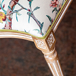 Стул из массива бука бежевый с изображением птиц и цветов Beige Green Chinoiserie Peach Garden Chair варинант исполнения - 5 | Loft Concept в Кирове