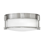 Потолочный светильник для ванных комнат цвета никель с плафоном из опалового стекла и декоративными держателями Hinkley варинант исполнения - 1 | Loft Concept в Кирове