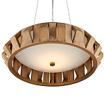 Люстра круглая из толстых деревянных реек Wooden Slats варинант исполнения - 3 | Loft Concept в Кирове