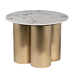 Стол журнальный круглый керамогранит белый Keramos варинант исполнения - 1 | Loft Concept в Кирове