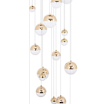 Каскадная люстра с плафонами в виде хрустальных сфер Esme Sphere Crystal Brass Cascade Chandelier 25 варинант исполнения - 3 | Loft Concept в Кирове