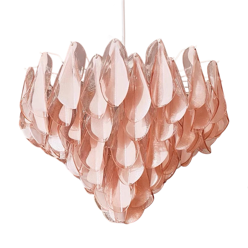 Люстра с каскадом из стекляных розовых лепестков Petalled Illuminator Белый Розовый в Кирове | Loft Concept 
