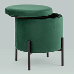 Зеленый пуф на черных ножках SANJAY варинант исполнения - 2 | Loft Concept в Кирове