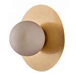 Бра круглое с плафоном из натурального камня на латунном основании Cryptocrystalline Stone варинант исполнения - 1 | Loft Concept в Кирове