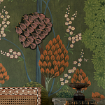 Обои ручная роспись Malwa Original colourway on Olive tobacco варинант исполнения - 2 | Loft Concept в Кирове