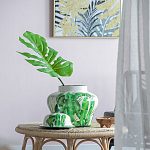 Ваза с зелёными листьями и крышкой Vase Green Leaves варинант исполнения - 1 | Loft Concept в Кирове