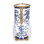 Ваза с бронзовыми ручками и синим цветочным узором Blue & White Ornament варинант исполнения - 3 | Loft Concept в Кирове