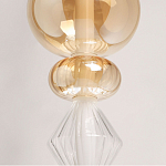 Подвесной светильник с вертикальной композицией из прозрачных и янтарных стеклянных шаров и ромбов Gabriel Scott Luna варинант исполнения - 4 | Loft Concept в Кирове