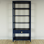 Стеллаж Elsa Dreams Blue со стеклянными полками и ящиком варинант исполнения - 4 | Loft Concept в Кирове