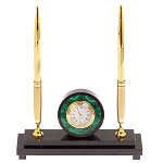 Часы настольные с двумя ручками из натурального камня Stone Clock варинант исполнения - 6 | Loft Concept в Кирове