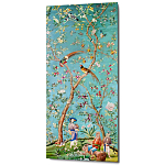 Постер на холсте в стиле шинуазри с изображением сада Chinoiserie Imperial Garden Birds and People Poster варинант исполнения - 1 | Loft Concept в Кирове