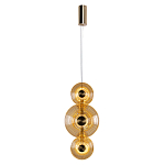 Подвесной светильник светодиодный со стеклянными плафонами янтарного цвета в форме дисков Savio Glass Disc варинант исполнения - 2 | Loft Concept в Кирове