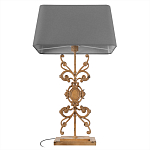 Настольная лампа на ажурном чугунном основании с серым абажуром Openwork Lamp варинант исполнения - 3 | Loft Concept в Кирове