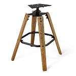 Барный стул со спинкой и металлической подставкой на 4-х деревянных ножках Бежевый Велюр Vendramin Chair варинант исполнения - 9 | Loft Concept в Кирове