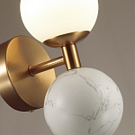 Бра с шарообразным матовым плафоном и шаром из камня на металлическом основании Orb Essence варинант исполнения - 6 | Loft Concept в Кирове