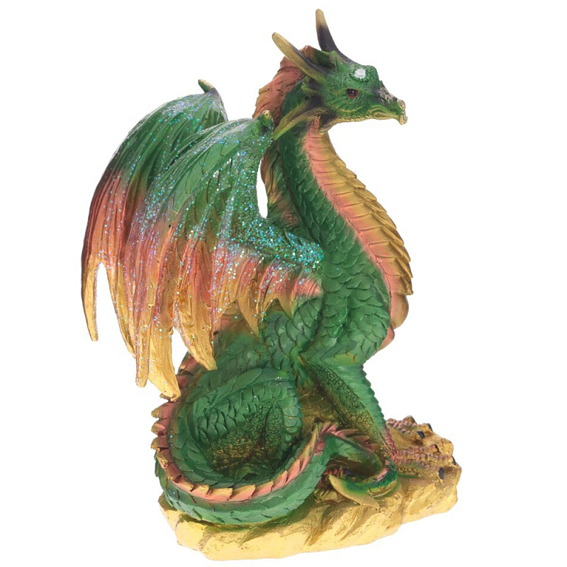 Декоративная статуэтка Дракон Green Orange Dragon Statuette Зеленый Оранжевый Желтый в Кирове | Loft Concept 