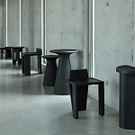 Круглый приставной столик из массива манго Piero Black Side Table варинант исполнения - 5 | Loft Concept в Кирове