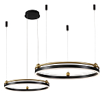 Люстра подвесная с двумя кольцами черного и золотого цвета Ring Horizontal варинант исполнения - 2 | Loft Concept в Кирове