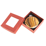 Зеркало карманное складное круглое из натурального камня Оникс в подарочной упаковке Gold Stone Mirrors варинант исполнения - 3 | Loft Concept в Кирове