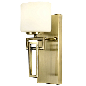 Бра с плафоном из стекла молочного цвета WINDOLF Bronze