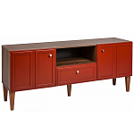 ТВ-тумба красная из массива бука с 2-мя дверками и ящиком Wenge Light варинант исполнения - 1 | Loft Concept в Кирове