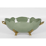 Чаша зеленого цвета из фарфора с волнообразным краем Eden Garden porcelain and bronze варинант исполнения - 3 | Loft Concept в Кирове