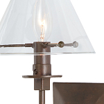 Бра с прозрачным стеклянным абажуром в форме конуса Bartolomeo Bronze варинант исполнения - 1 | Loft Concept в Кирове