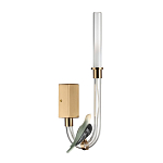 Бра с прозрачной изогнутой трубкой и декоративной фигуркой птицы Ganthea варинант исполнения - 1 | Loft Concept в Кирове