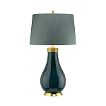 Настольная лампа с коническим дымчато-зелёным абажуром из искусственного шёлка Quintiesse варинант исполнения - 2 | Loft Concept в Кирове