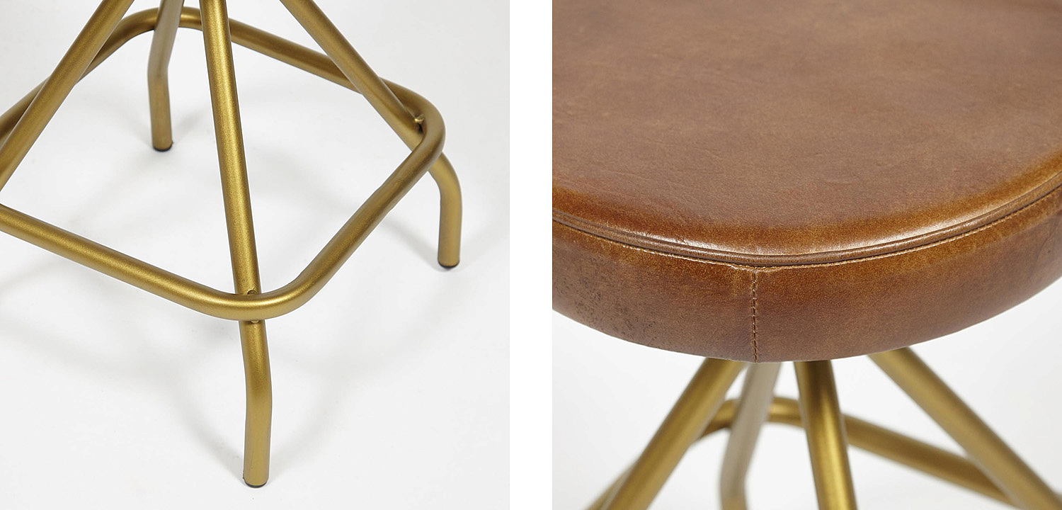 Стул из кожи буйвола Industrial leather stool - Loft-Concept в Кирове